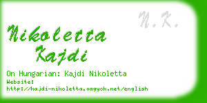 nikoletta kajdi business card